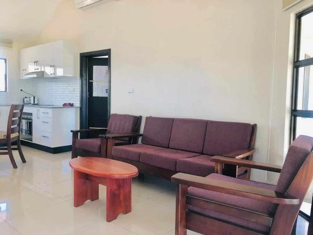 Villa lounge and kitchen area
