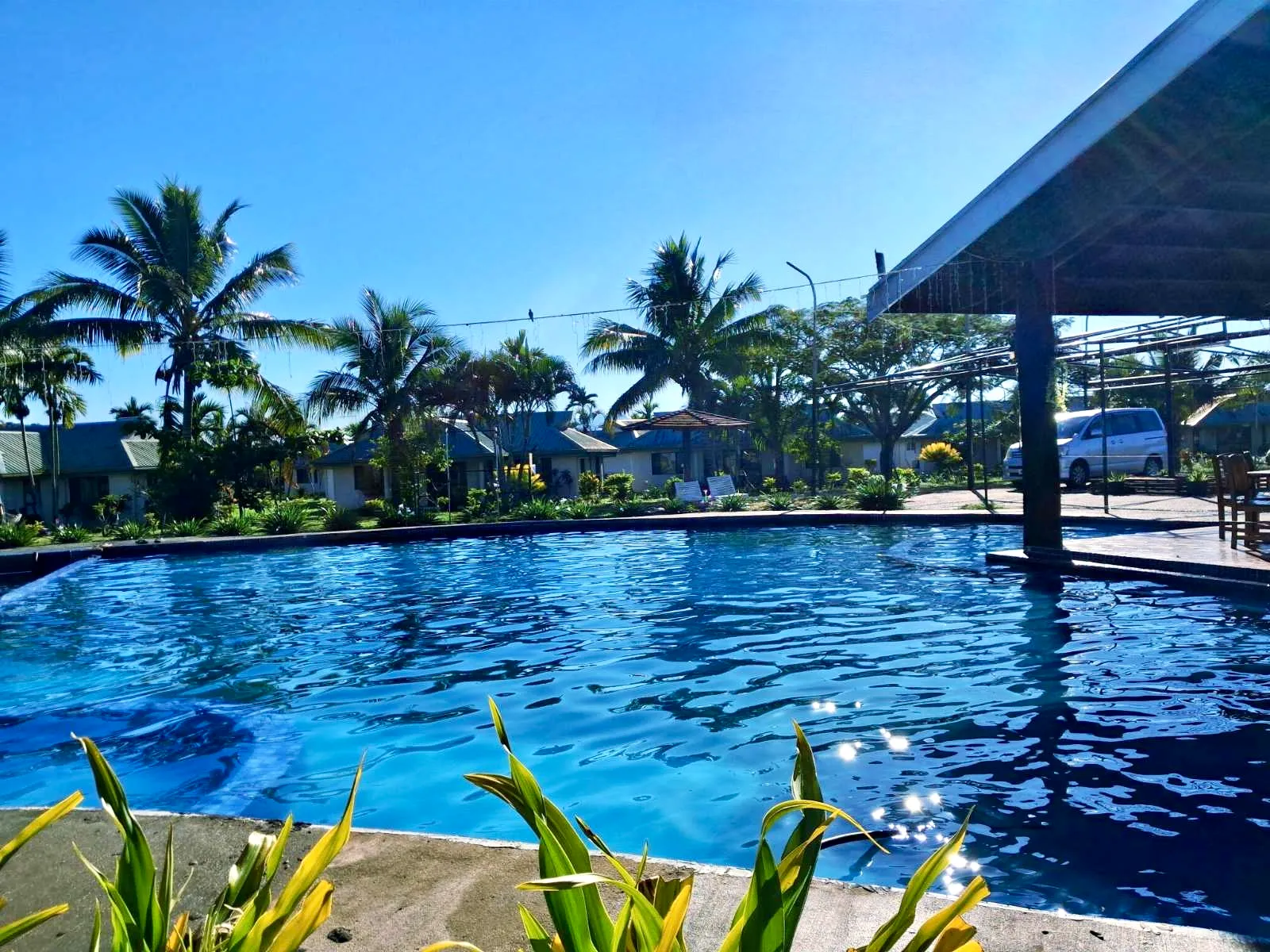 Swimming pool within the villa grounds