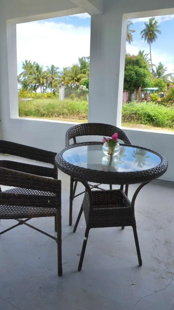 Patio table beside the villa