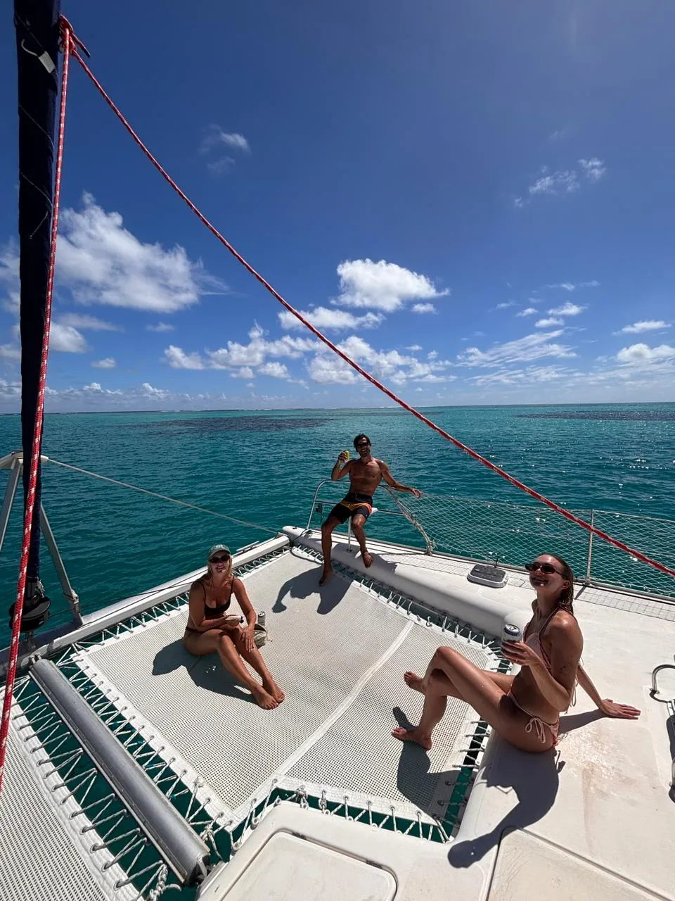 Guest enjoying the water beside the yacht